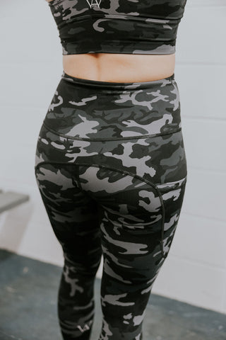 LEGGING SPORT LEXANNE (2 LONGUEURS) - CAMO NOIR - WILL&YOU