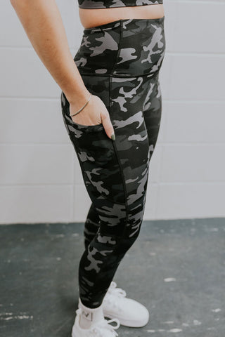 LEGGING SPORT LEXANNE (2 LONGUEURS) - CAMO NOIR - WILL&YOU