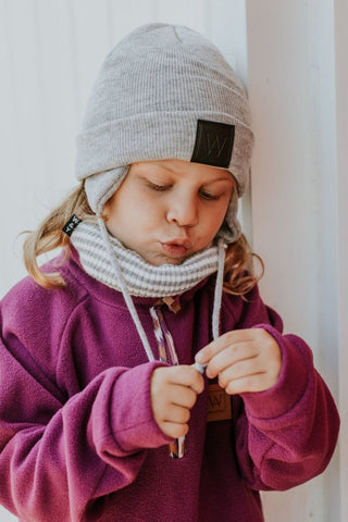 TUQUE MIX & MATCH (ENFANT) - GRIS ARGENTÉ AVEC OREILLES - WILL&YOU