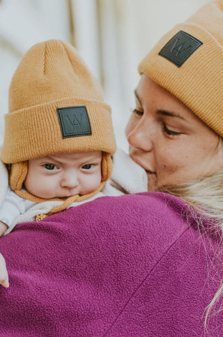 TUQUE MIX & MATCH (ENFANT) - MOUTARDE AVEC OREILLES - WILL&YOU